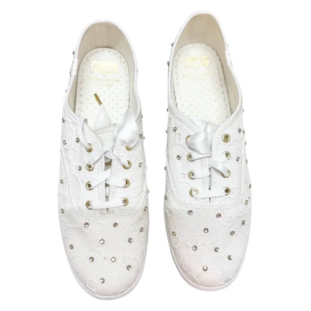 Keds X Kate Spade New York Champion Bridal Lace Sneakers White WF64678 Size 8 - Picture 4 of 11